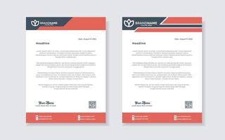 letterhead template for stationary design for business corporation with red and blue color editable format vector