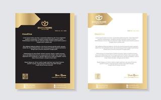 plantilla de diseño de membrete dorado de lujo para papelería para formato editable de empresa comercial vector