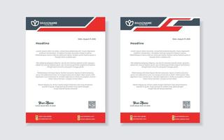 letterhead template for stationary design for business corporation with red and blue color editable format vector