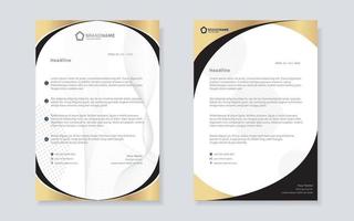 gold luxury letterhead design template for company stationery design vector