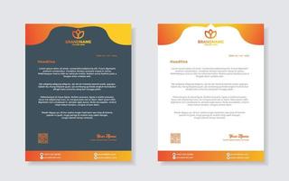 moderno y elegante de plantilla de membrete para diseño estacionario para corporación comercial con formato editable de color naranja degradado vector