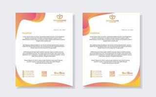 modern elegant of letterhead template for stationary design for business corporation with orange gradient color editable format vector