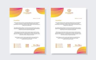 modern elegant of letterhead template for stationary design for business corporation with orange gradient color editable format vector