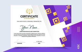 Modern of achievement certificate template vector