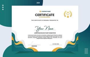 Modern of achievement certificate template vector