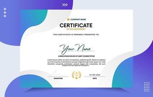 Modern of achievement certificate template vector