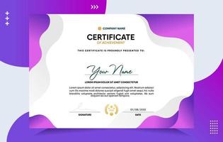 Modern of achievement certificate template vector