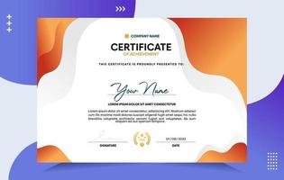 Modern of achievement certificate template vector