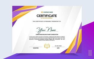 Modern of achievement certificate template vector