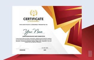 Modern of achievement certificate template vector