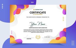 Modern of achievement certificate template vector