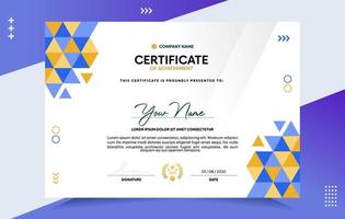 Modern of achievement certificate template vector