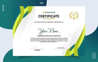 Modern of achievement certificate template vector