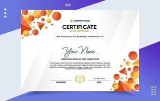 Modern of achievement certificate template vector