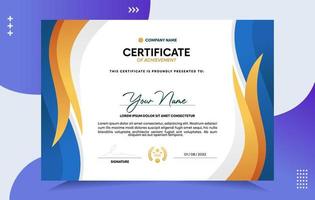 Modern of achievement certificate template vector