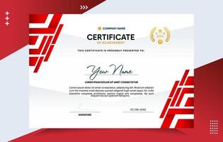 Modern of achievement certificate template vector