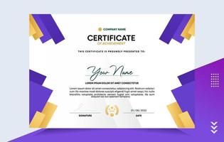 Modern of achievement certificate template vector