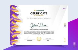 Modern of achievement certificate template vector