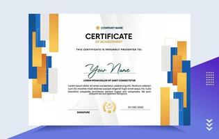 Modern of achievement certificate template vector