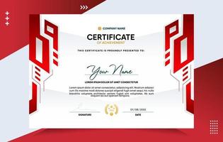 Modern of achievement certificate template vector