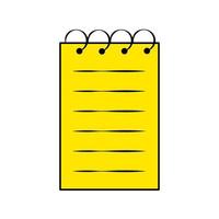 Yellow Notepad on Rings Isolated Element on White Background vector