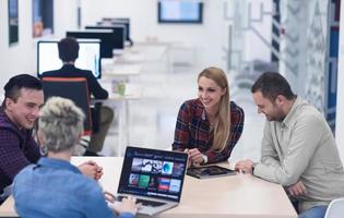 startup business team on meeting at modern office photo