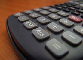 Calculator on table photo