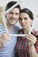 Young couple moving in new home photo