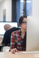 startup business, woman  working on desktop computer photo