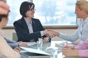 young business woman on meeting photo