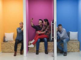 group of business people in creative working  space photo