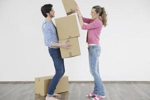 Young couple moving in new home photo