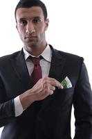 Business man holding money photo