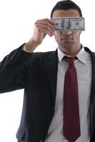 Business man holding money photo