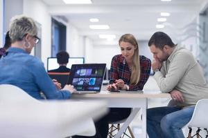 startup business team on meeting at modern office photo