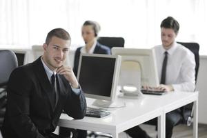 business people group working in customer and help desk office photo