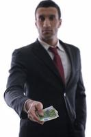 Business man holding money photo