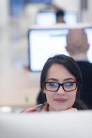 startup business, woman  working on desktop computer photo