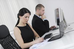 business people group working in customer and help desk office photo