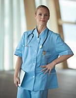 female doctor with tablet computer photo