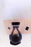 top view of informal african american Businesswoman photo