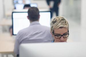 startup business, woman  working on desktop computer photo