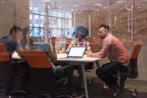 Multiethnic startup business team on meeting photo