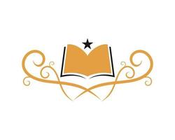 Luxury floral with book and star vector