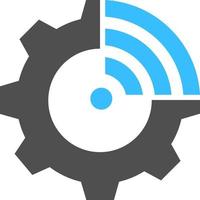 Network symbol with speedometer needle vector