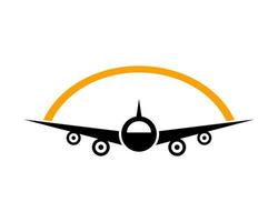 Plane shape with crescent moon vector