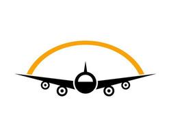 Plane shape with crescent moon vector