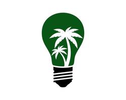 Bulb with palm tree inside vector