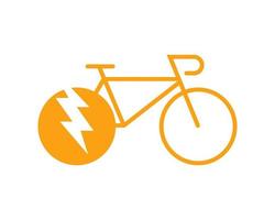 Bicycle with lightning shape inside vector