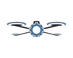 Drone with gear shape inside vector
